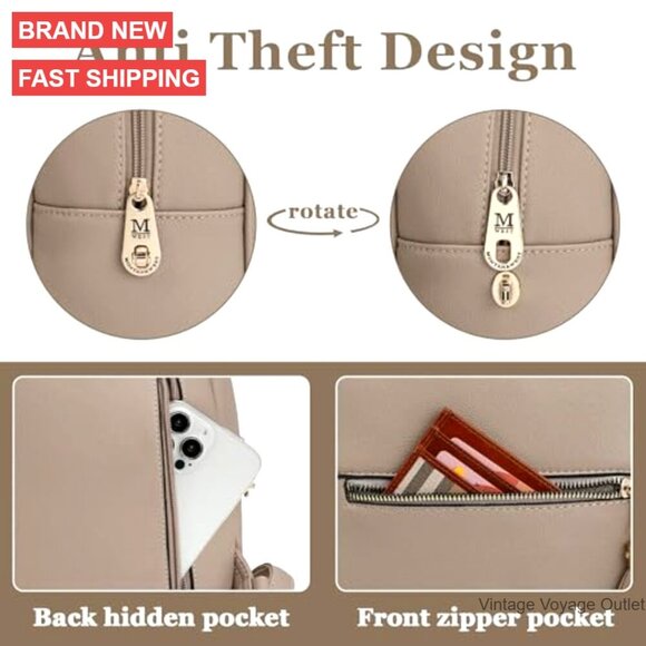 Medium Anti-Theft Backpack Purse with Secured Zipper & Tassel Design main image 4